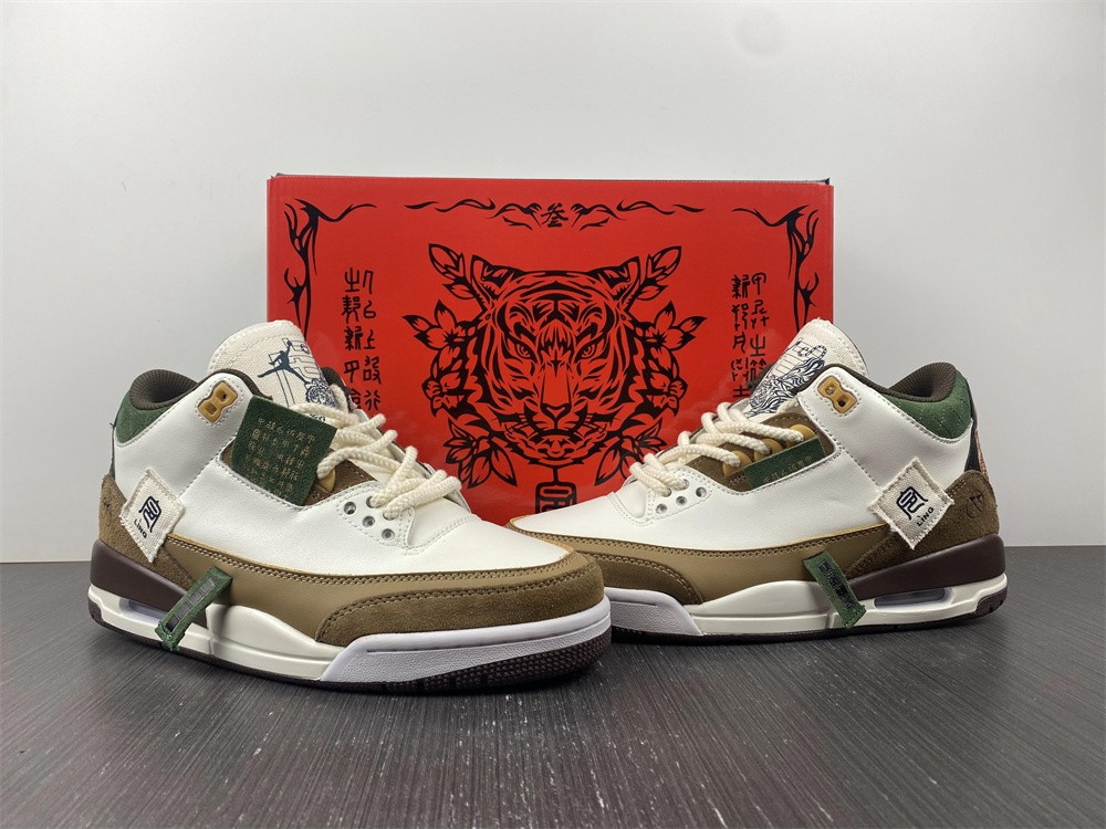 air jordan 3 retro se white dark brown green shoes