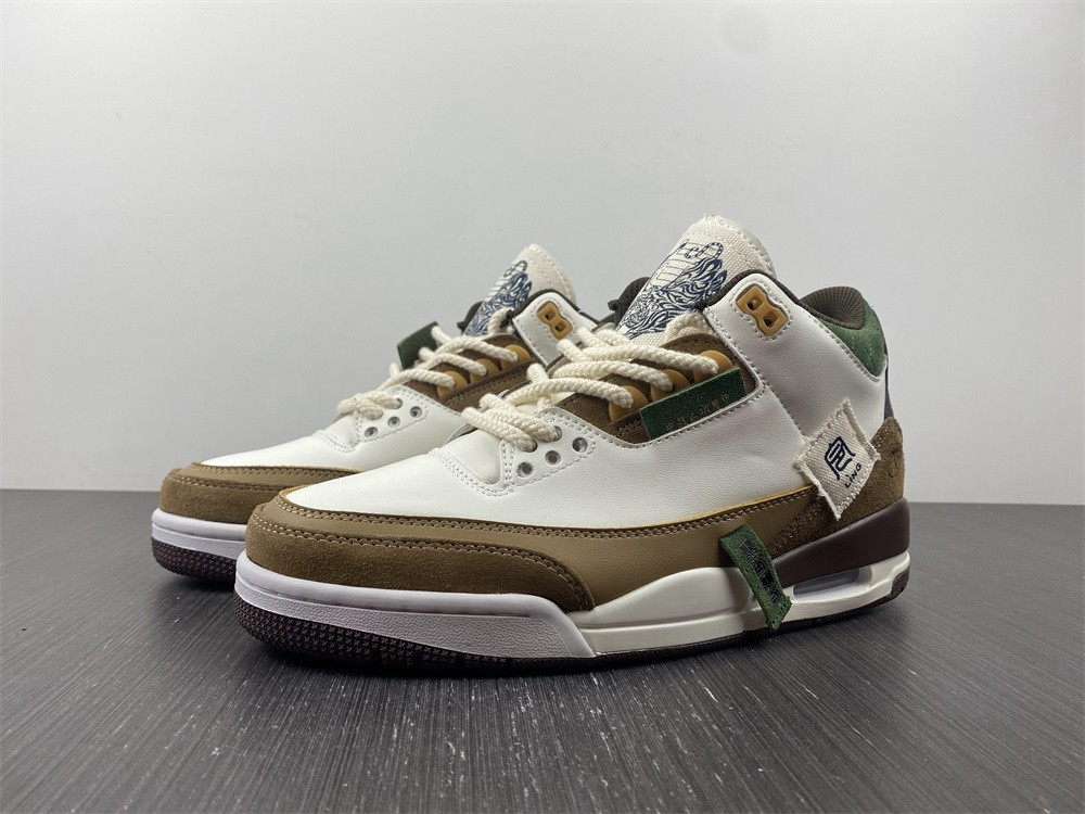 air jordan 3 retro se white dark brown green shoes