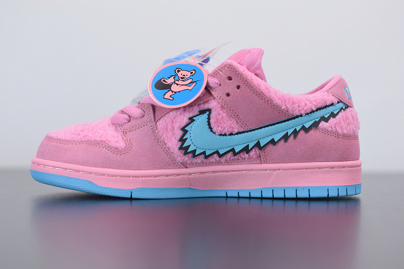 grateful dead x nike sb dunk low “pink bear” cj5378-600