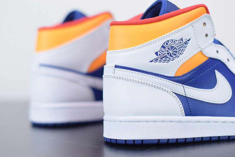 air jordan 1 mid royal blue laser orange 554724-131