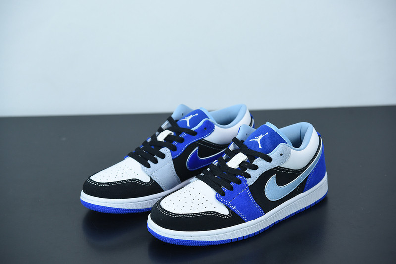 air jordan 1 low black blue white dh0206-400