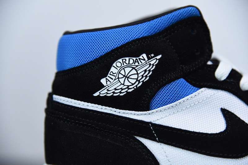 air jordan 1 mid wmns royal black white bq6472-102