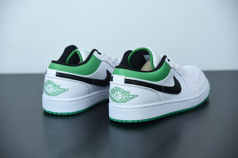 air jordan 1 low white lucky green black 553558-129