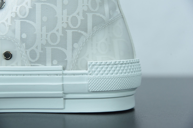 dio* b23 oblique high-top white sneaker