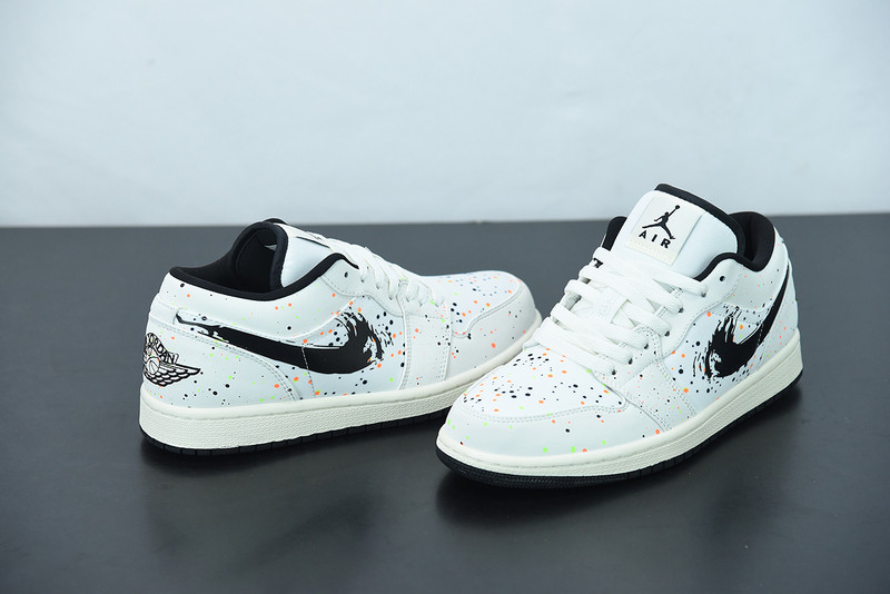 air jordan 1 low paint splatter brushstroke swh dm3528-100