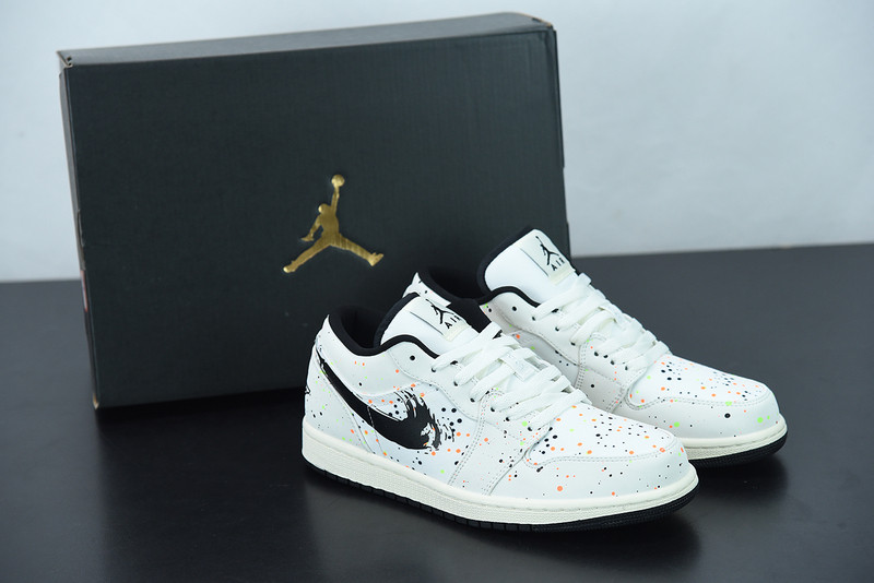 air jordan 1 low paint splatter brushstroke swh dm3528-100