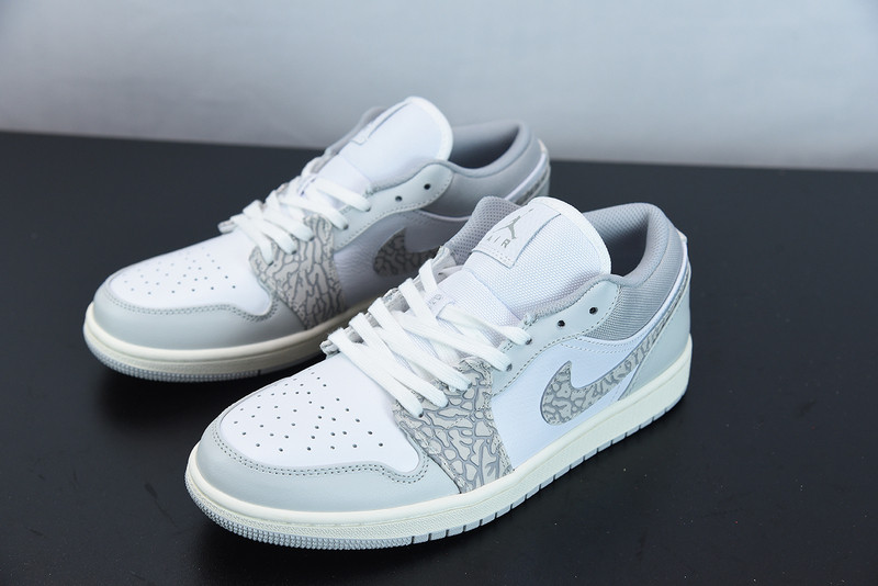 air jordan 1 low prm with grey elephant print dh4269-100