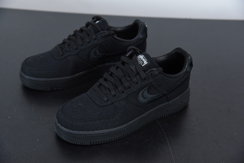 stussy x nike air force 1 low black cz9084-001