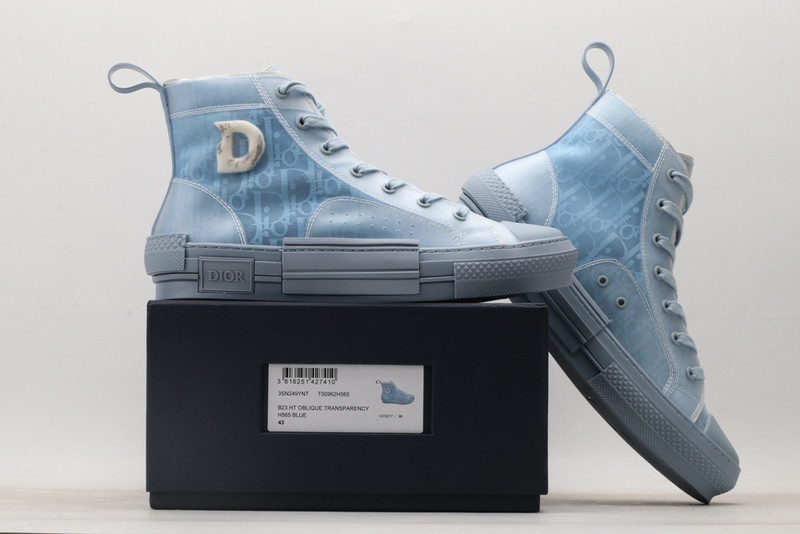 dio* b23 oblique high-top white sneaker