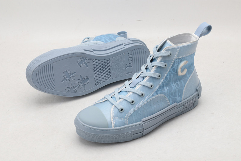 dio* b23 oblique high-top white sneaker