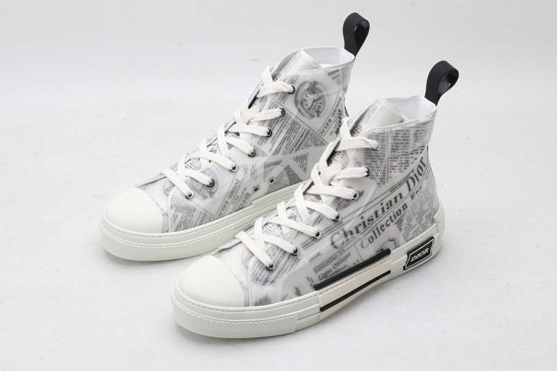 dio* b23 oblique high-top white sneaker
