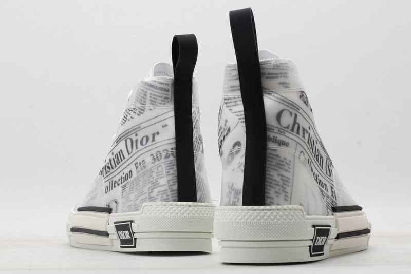 dio* b23 oblique high-top white sneaker