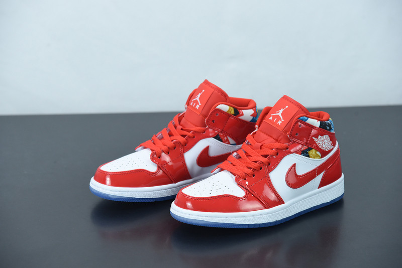 air jordan 1 mid red patent dc7294-600