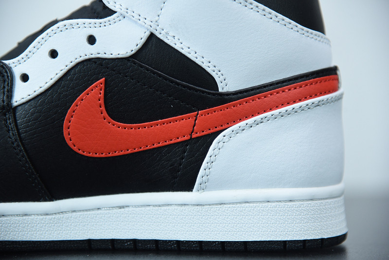air jordan 1 mid black chile red white 554724-075