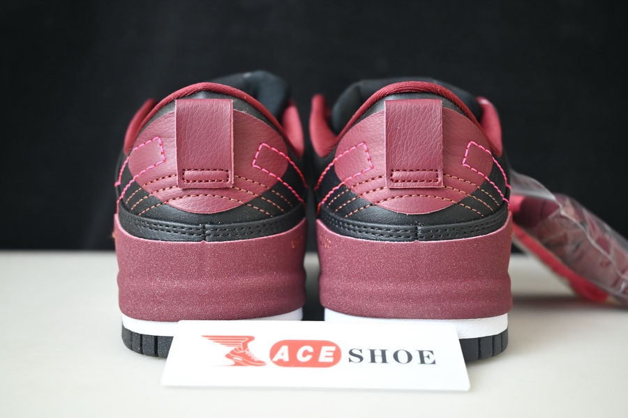 nike dunk low disrupt 2 black dark beetroot dv4024-003
