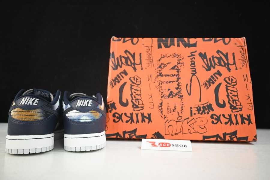 nike dunk low graffiti navy dm0108-400