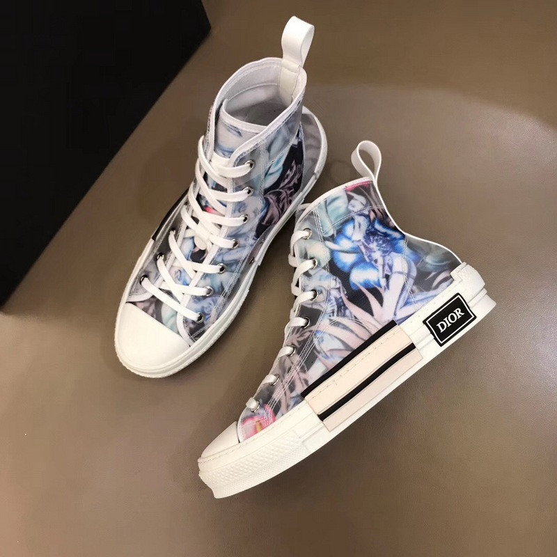 dio* b23 flowers technical canvas high-top sneaker