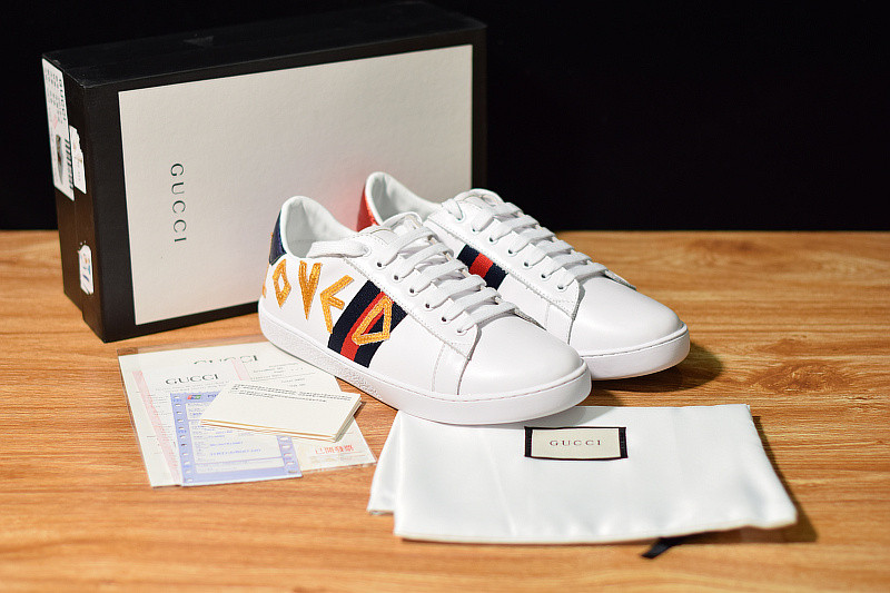 g*u*i ace embroidered low-top sneaker