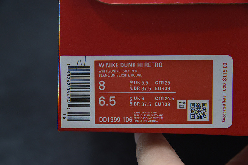 nike dunk high championship white red dd1399-106
