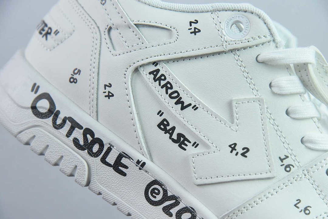 OF™ C/O VIRGIL ABLOH OUT OF OFFICE LOW-TOP LEATHER SNEAKERS ‘OOO“