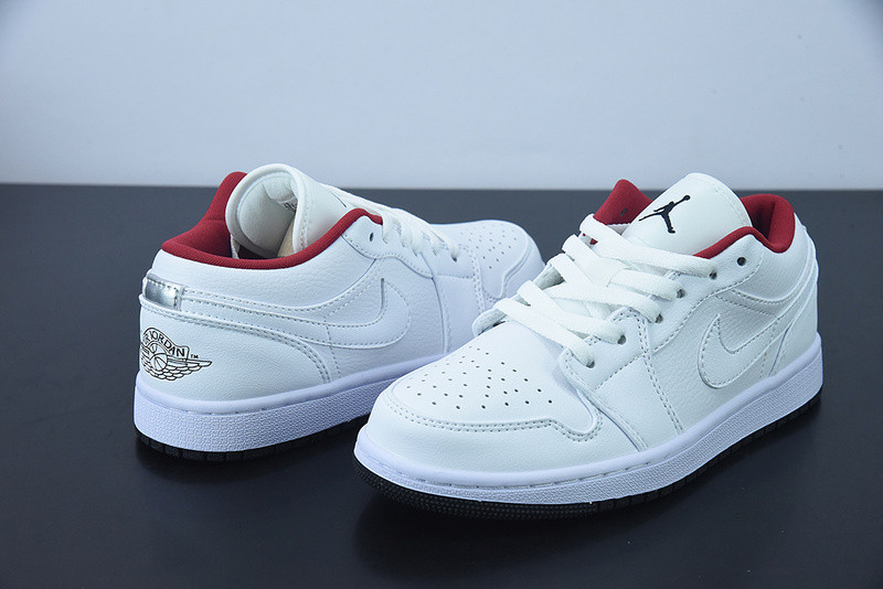 air jordan 1 low gs "white/red" 553560-164