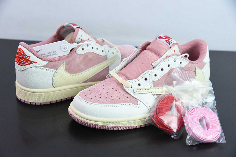 travis scott x air jordan 1 low og "shy pink" dm7866-106