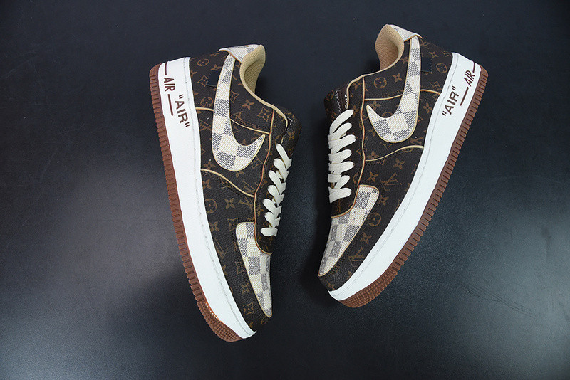 lvt x nike air force monogram damier azur
