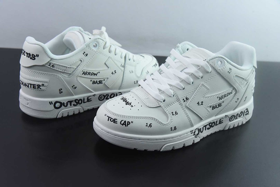 OF™ C/O VIRGIL ABLOH OUT OF OFFICE LOW-TOP LEATHER SNEAKERS ‘OOO“