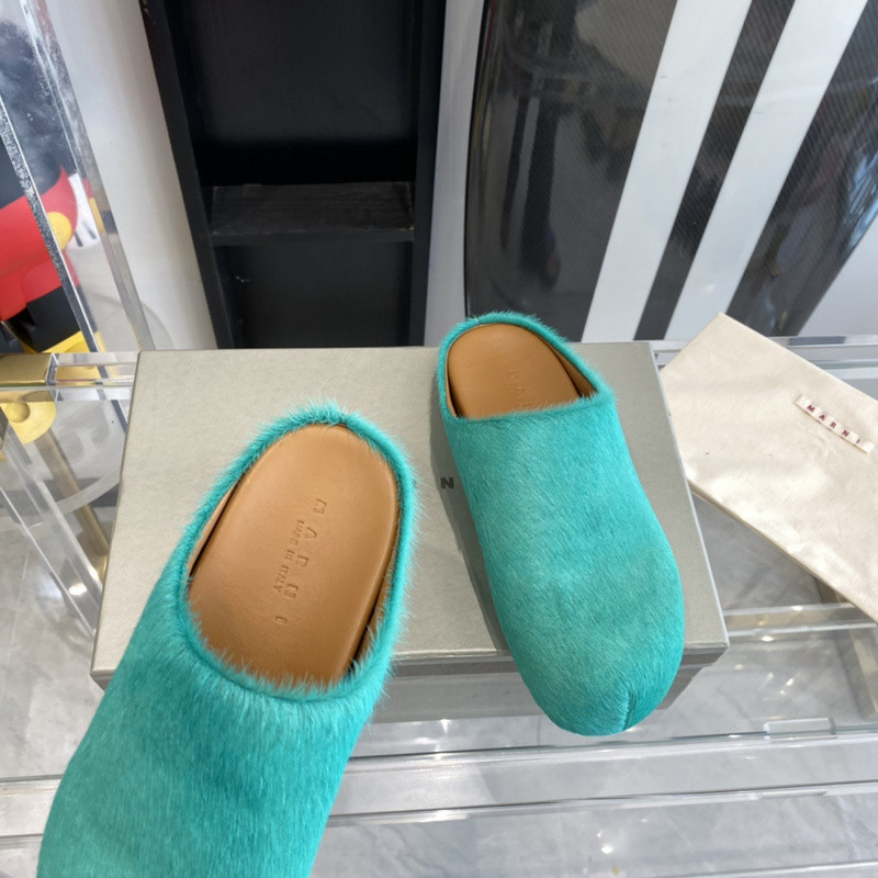 marni calf hair slippers
