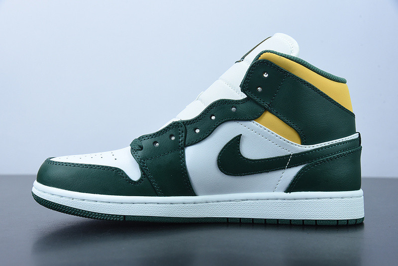 air jordan 1 mid green yellow 554724-371