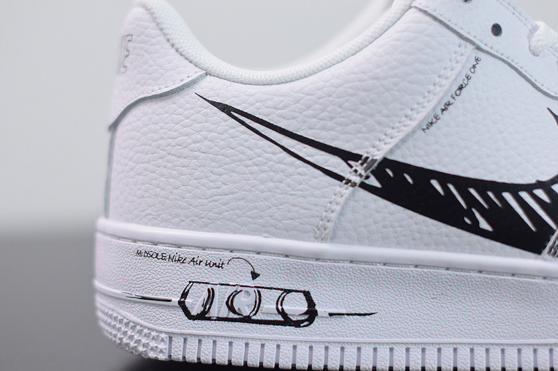 nike air force 1 low “sketch” in white/black cw7581-101