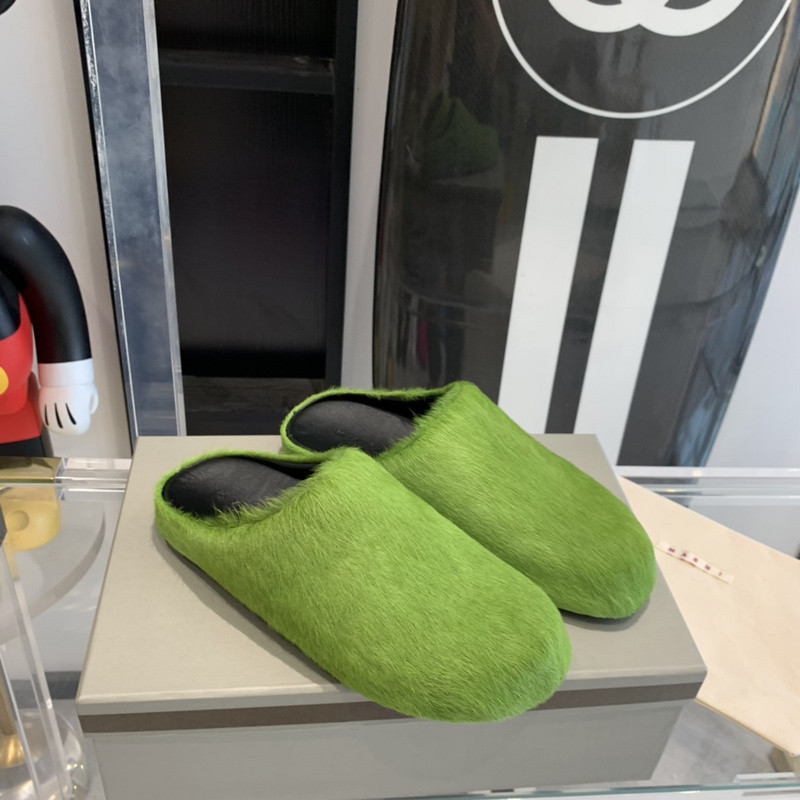 marni calf hair slippers