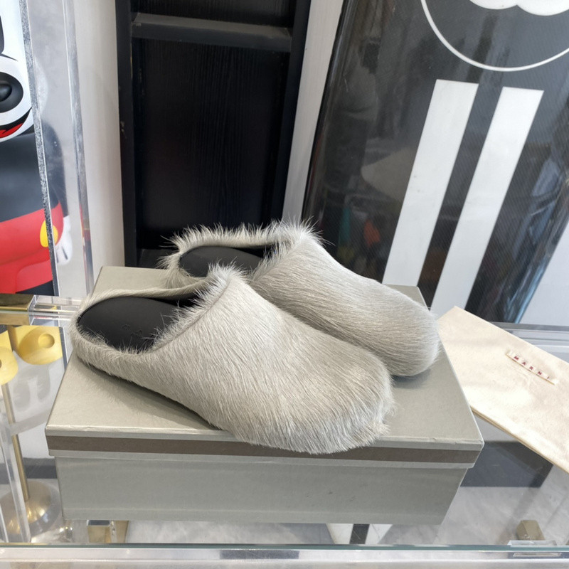marni calf hair slippers