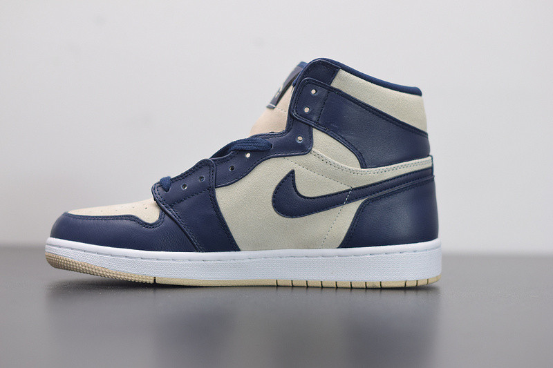 air jordan 1 retro prem "navy cream" aq9131-401