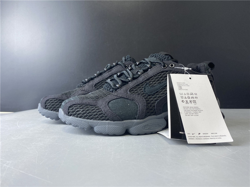 stussy x nike zoom spiridon cage 2 “black/cool grey” cu1854-001