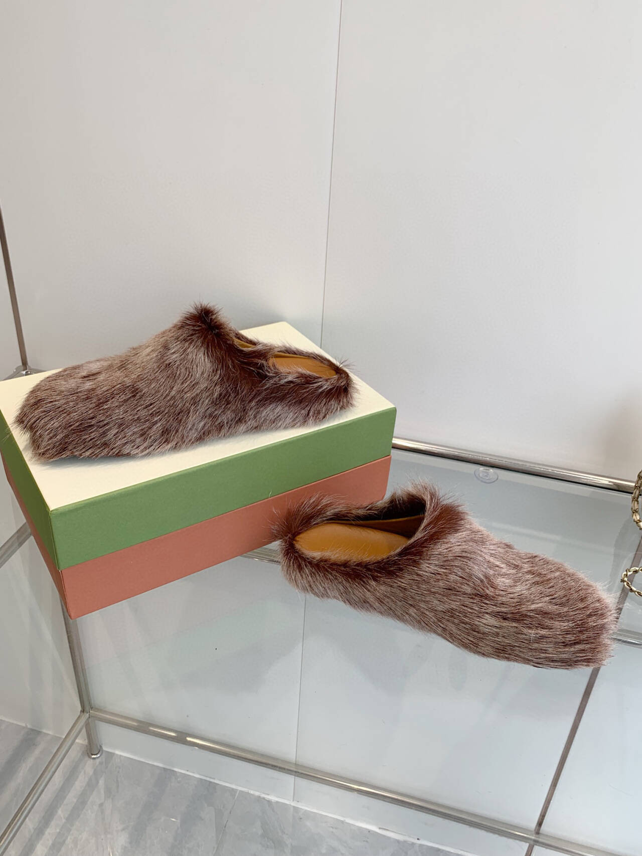 Marni calf hair slippers