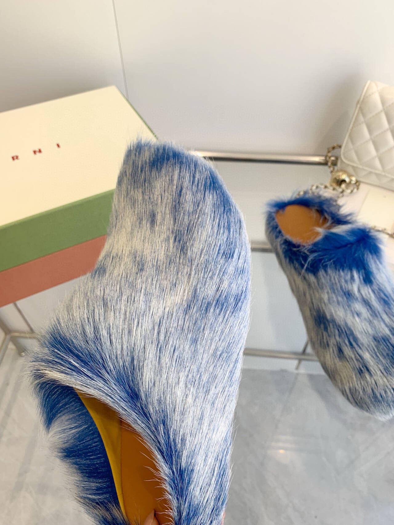 Marni calf hair slippers