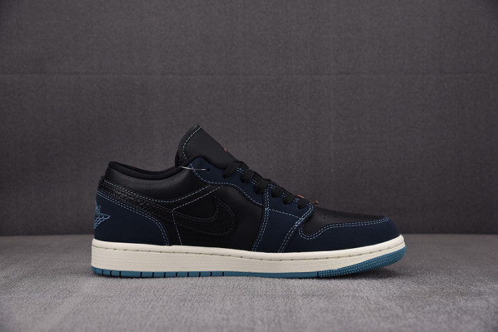 Jordan 1 Low SE Black Dark Obsidian Snakeskin (Women