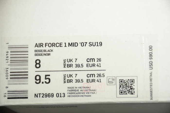 Nike Air Force 1 Mid ’07 SU19 AF1 Beige Black HT2969-013