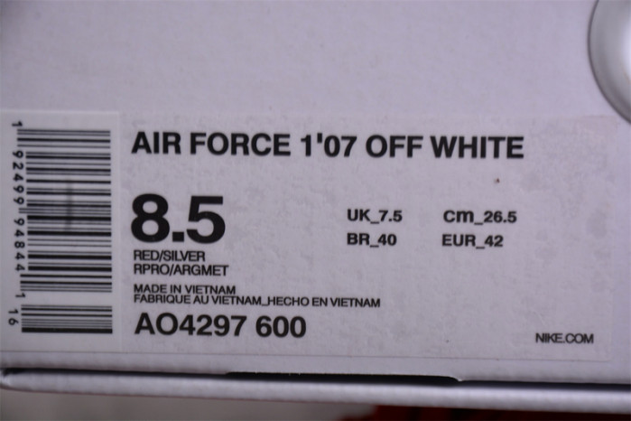 NIKE OF X AIR FORCE 1 LOW RED