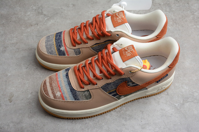 Nike Air Force 1 07 ESS White Brown Metallic Gold CW2288-686