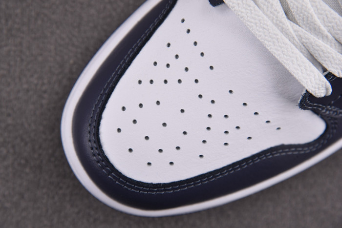 Air Jordan 1 Low White/Dark Blue Grey/Purple 553558-145