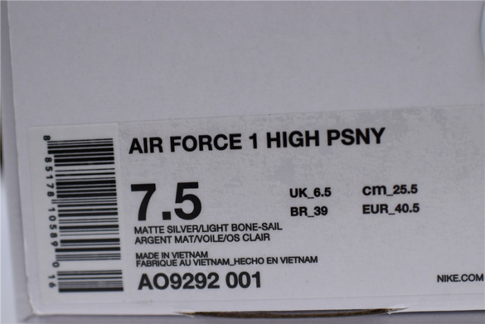 Air Force 1 High PSNY Silver Grey AO9292-001